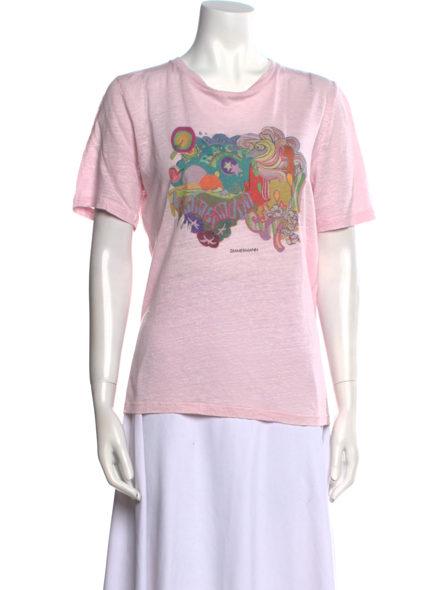 Zimmermann Linen Graphic Print T-Shirt