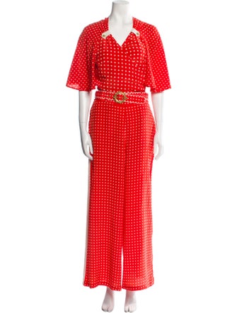 Zimmermann Silk Polka Dot Print Pant Set