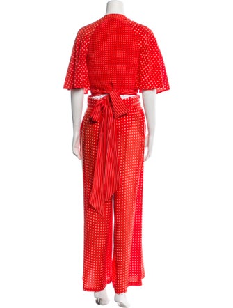 Zimmermann Silk Polka Dot Print Pant Set