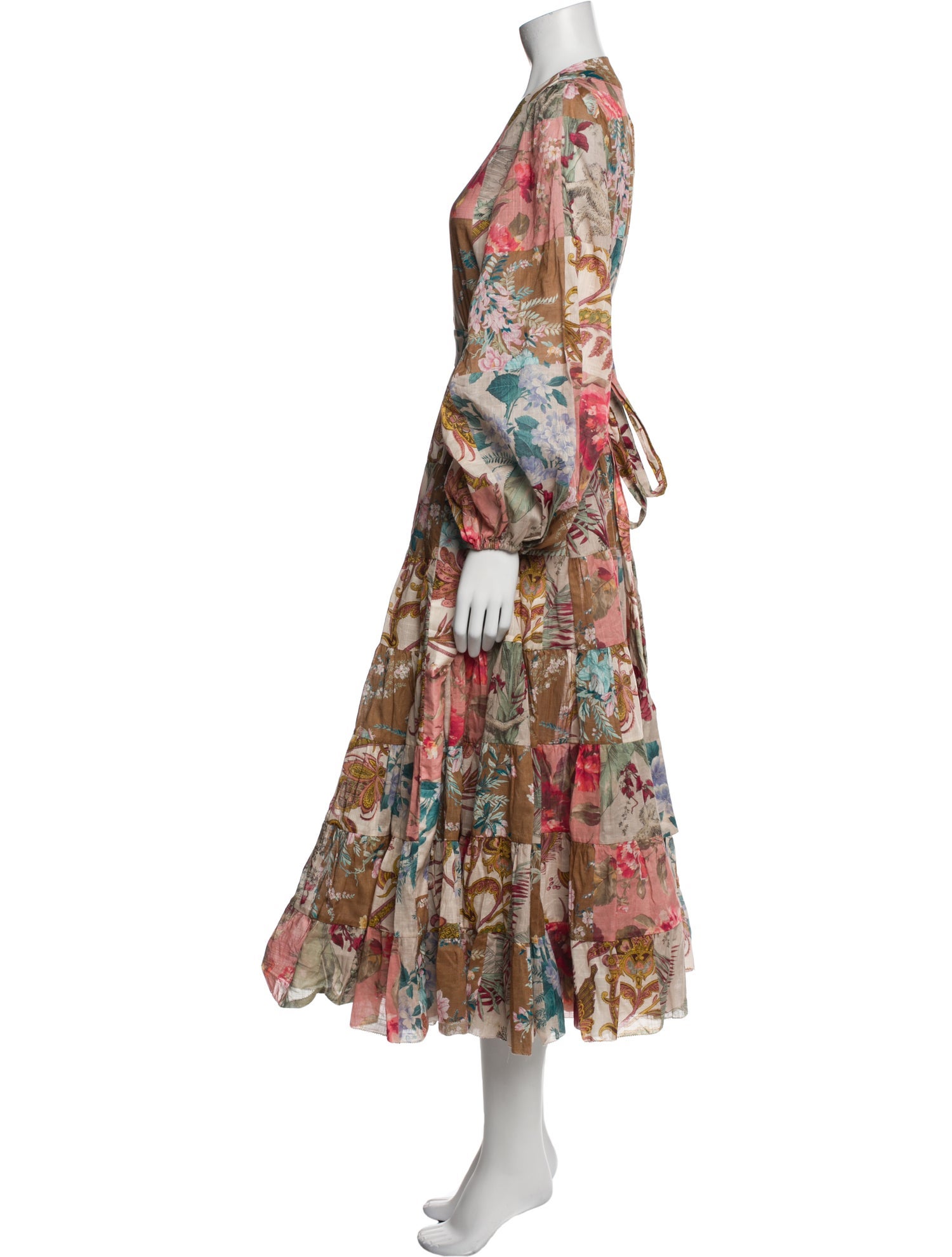 Zimmermann Cassia Patch Wrap Midi Dress Long Dress