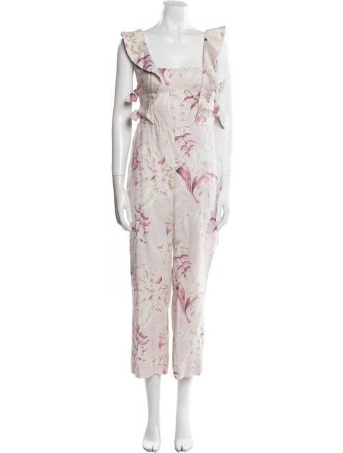 Zimmermann Linen Floral Print Jumpsuit