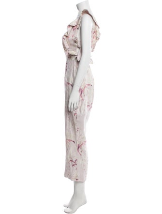 Zimmermann Linen Floral Print Jumpsuit