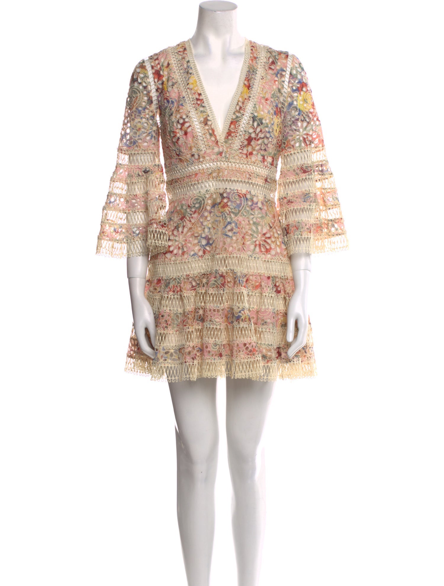 Zimmermann Lovelorn Floral Flutter Dress Mini Dress w/ Tags
