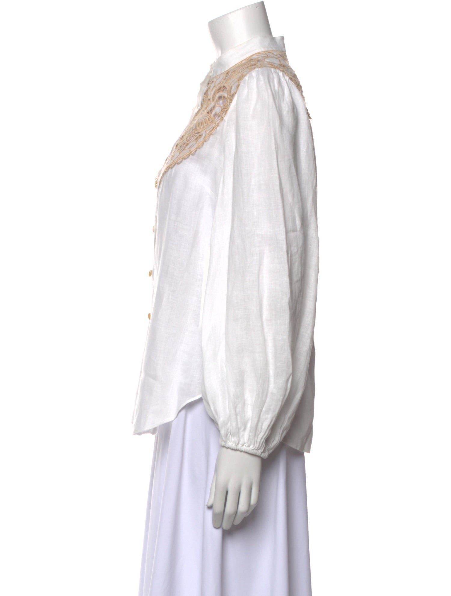 Zimmermann Linen Graphic Print Button-Up Top