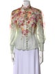 Zimmermann Linen Floral Print Button-Up Top