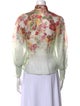 Zimmermann Linen Floral Print Button-Up Top