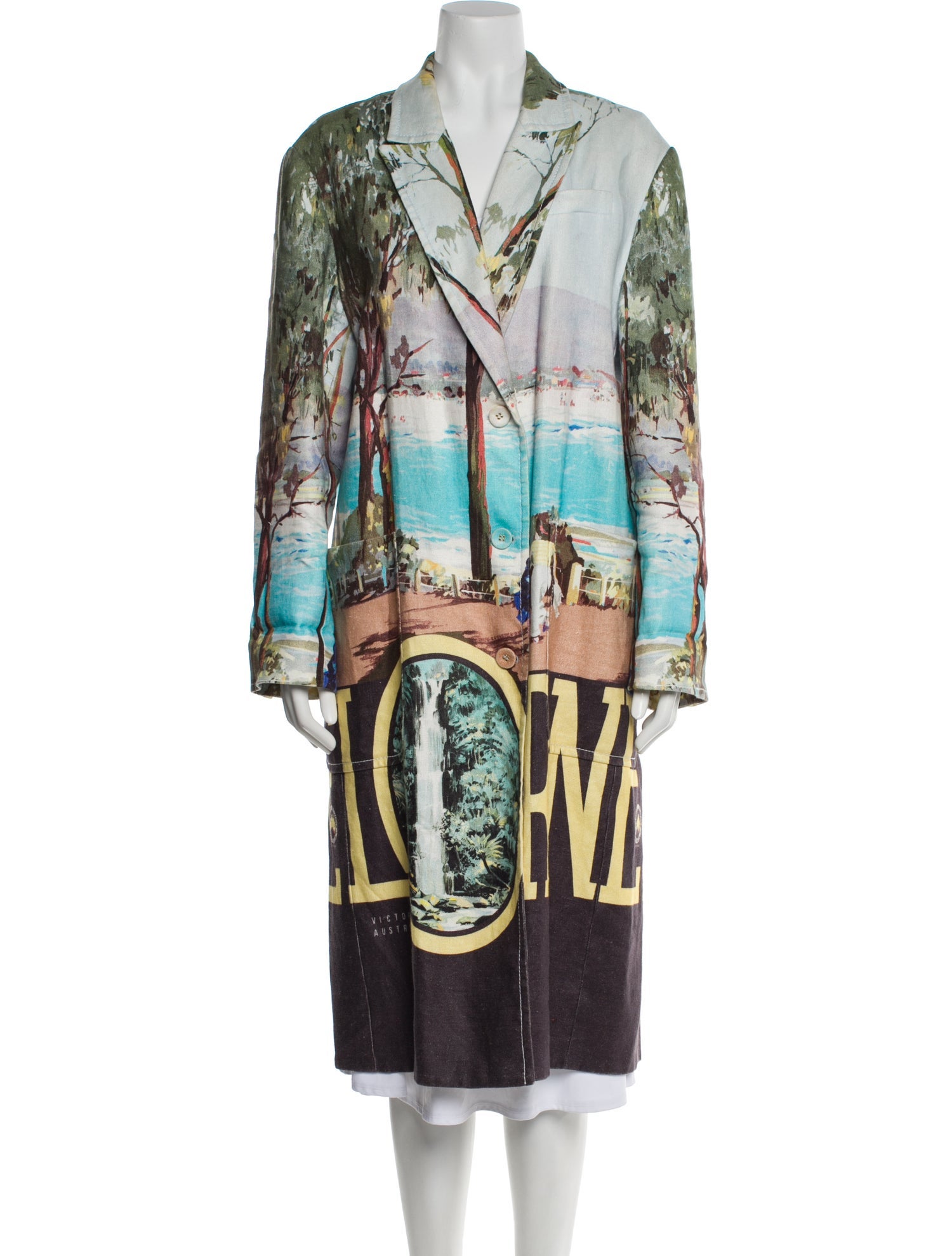 Zimmermann Linen Plaid Print Coat