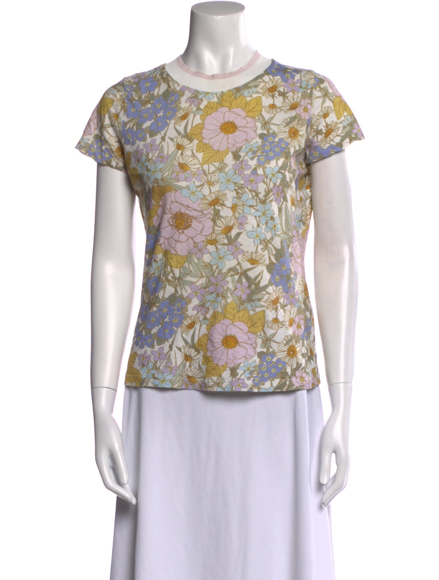 Zimmermann Linen Floral Print T-Shirt