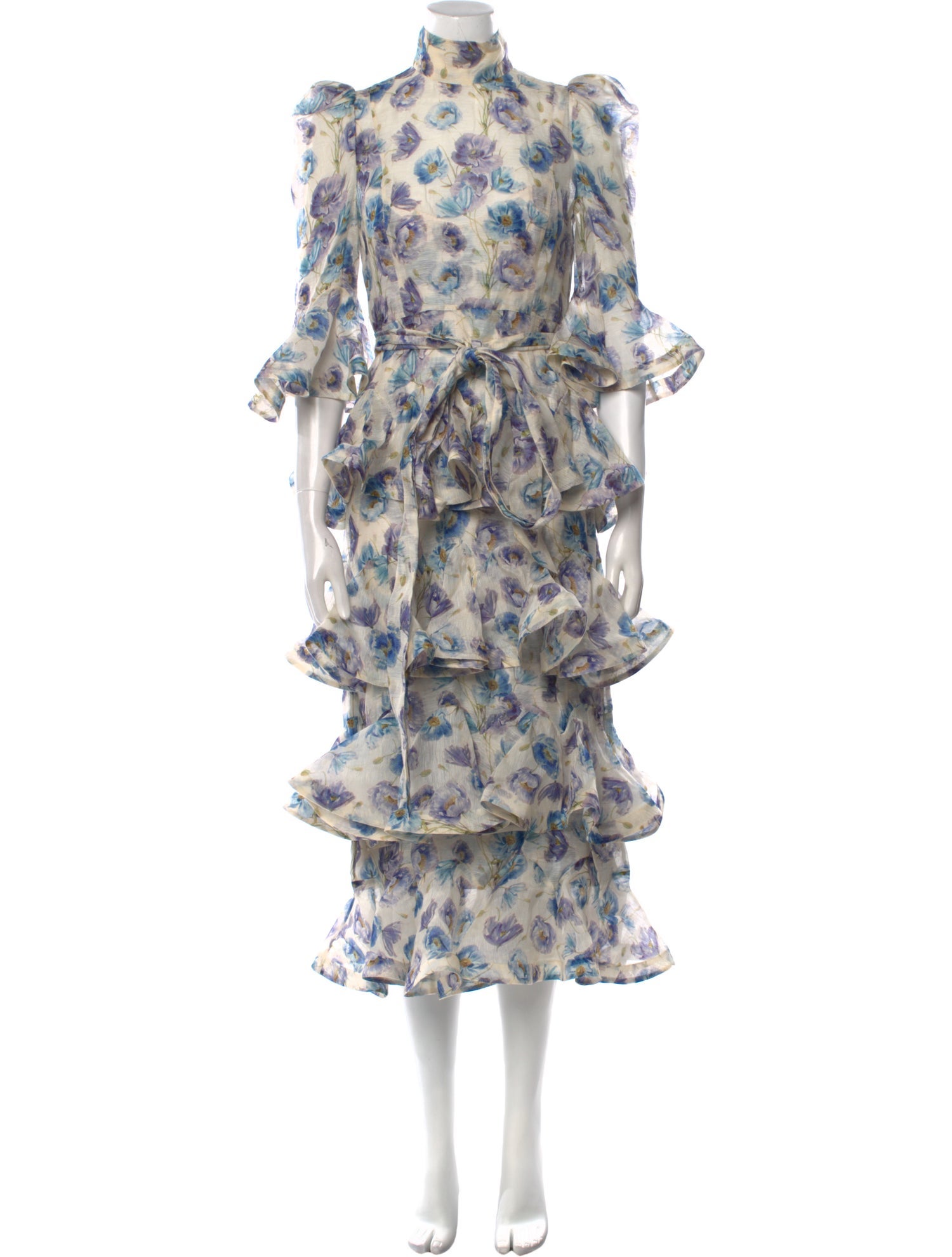 Zimmermann Tama Tiered Midi Length Dress