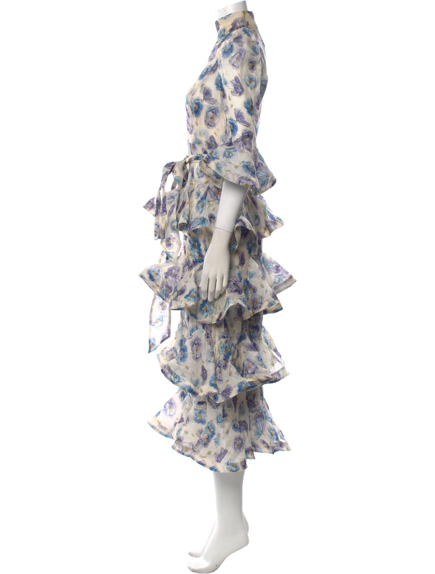 Zimmermann Tama Tiered Midi Length Dress