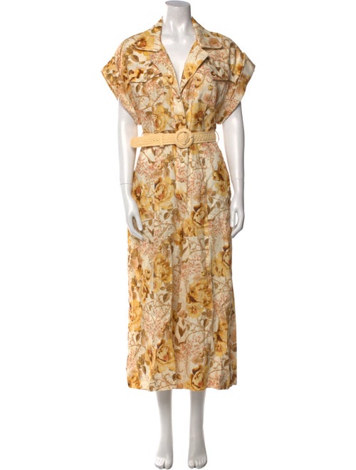 Zimmermann Linen Floral Print Jumpsuit