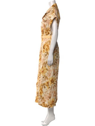 Zimmermann Linen Floral Print Jumpsuit