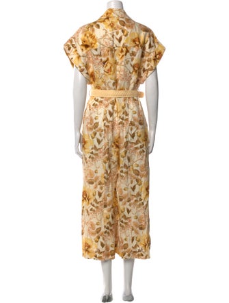 Zimmermann Linen Floral Print Jumpsuit