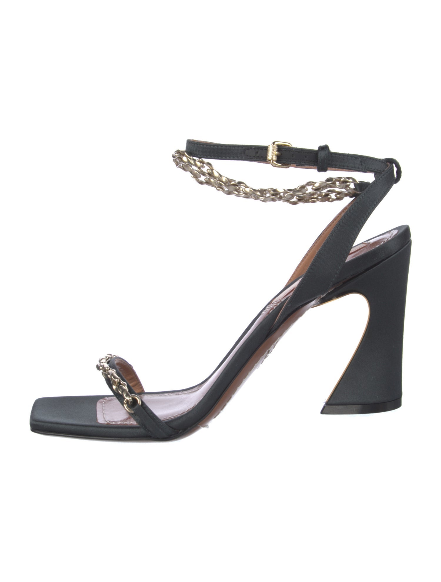 Zimmermann Satin Chain-Link Accents Sandals