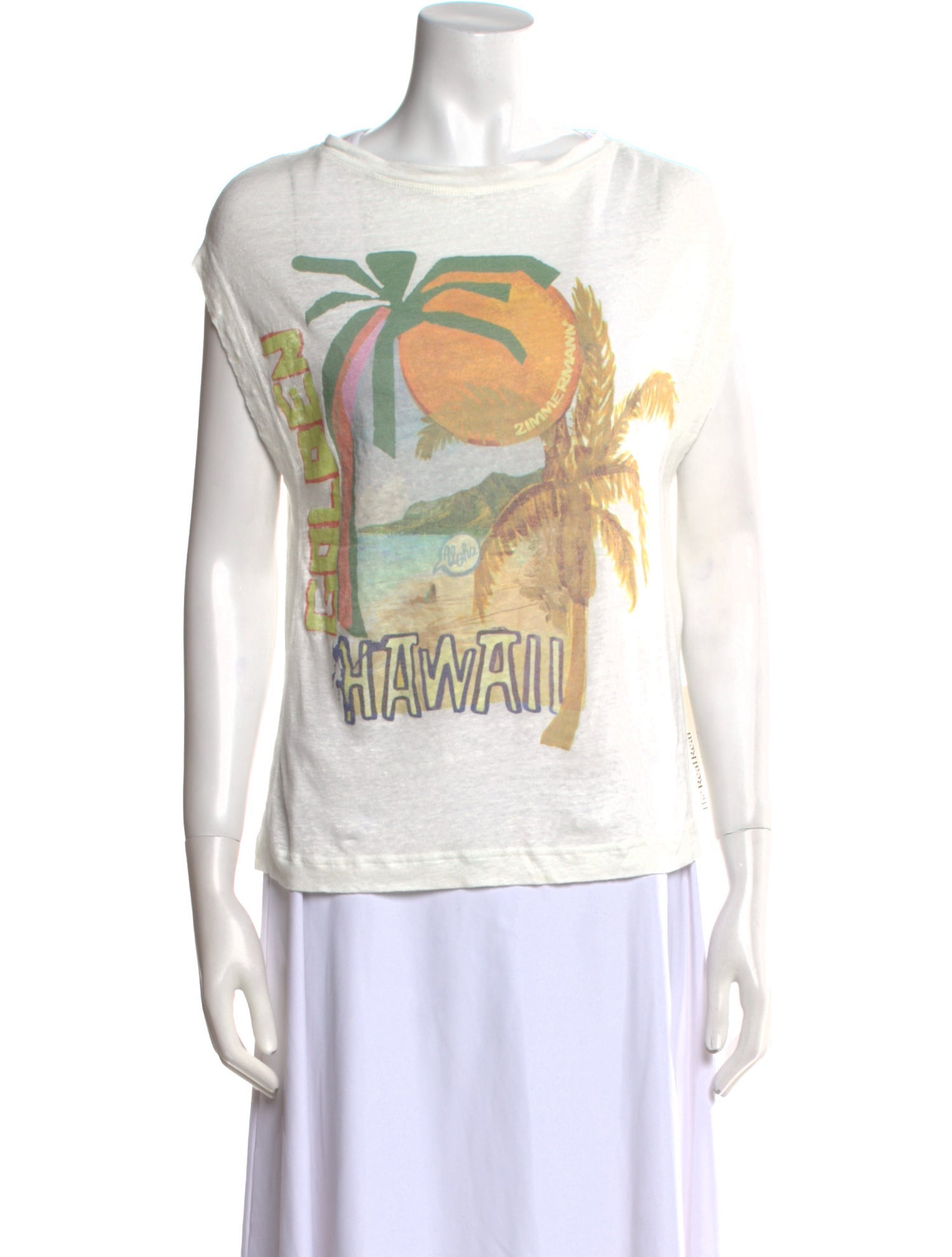 Zimmermann Linen Graphic Print T-Shirt