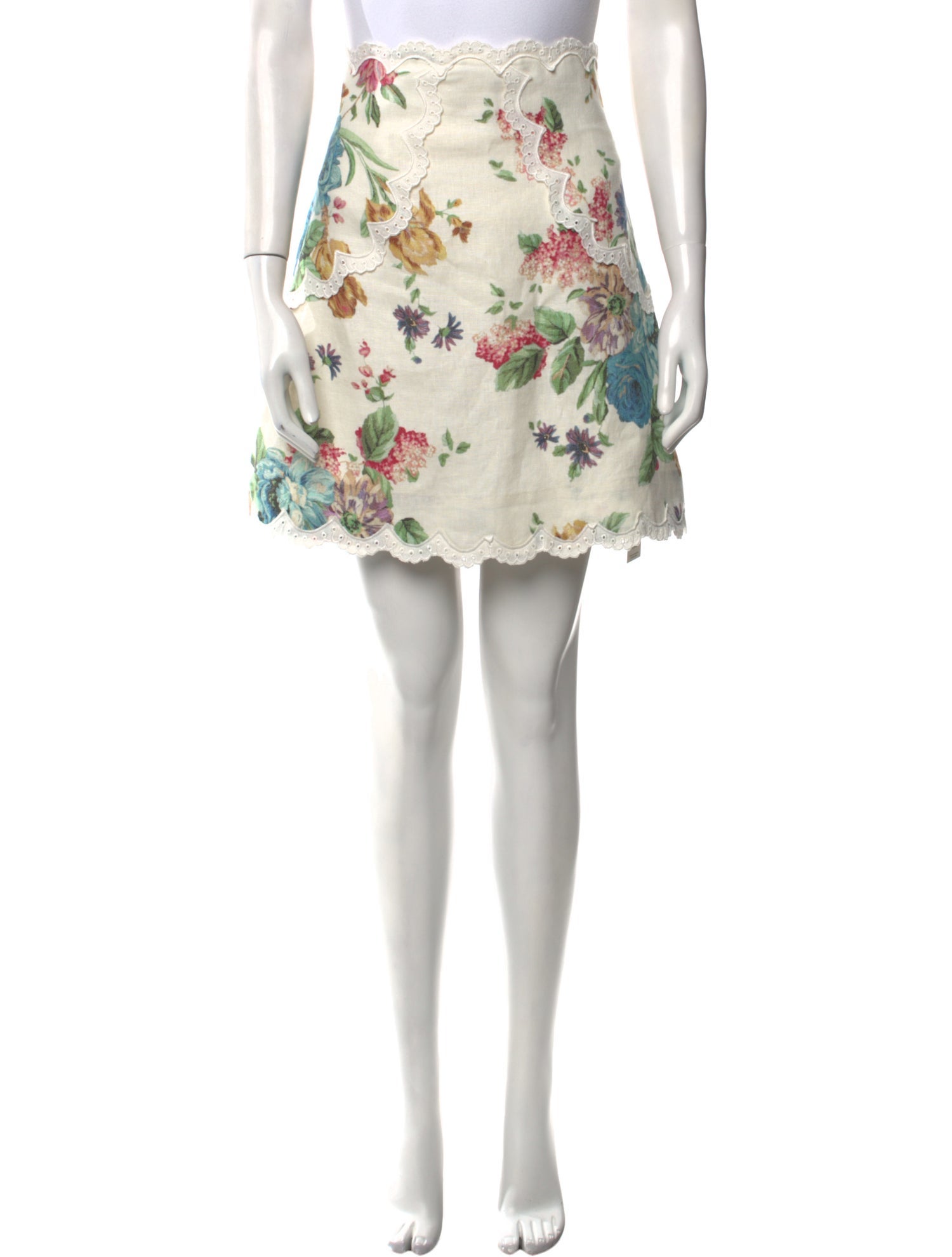 Zimmermann Ninety Six Scallop Knee-Length Skirt