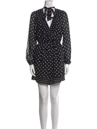 Zimmermann Polka Dot Print Tie Neck Romper