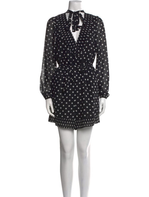 Zimmermann Polka Dot Print Tie Neck Romper
