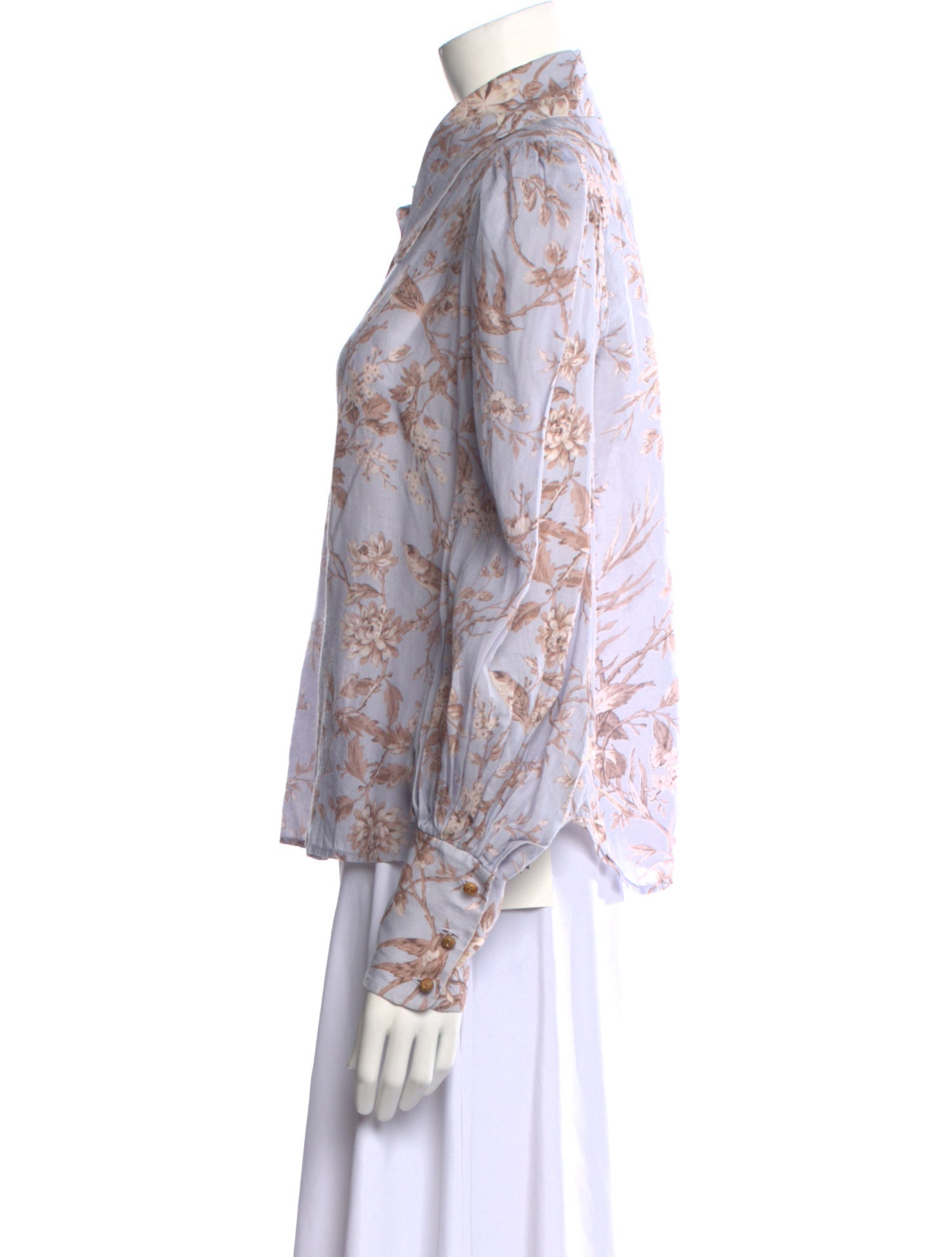 Zimmermann Silk Floral Print Button-Up Top