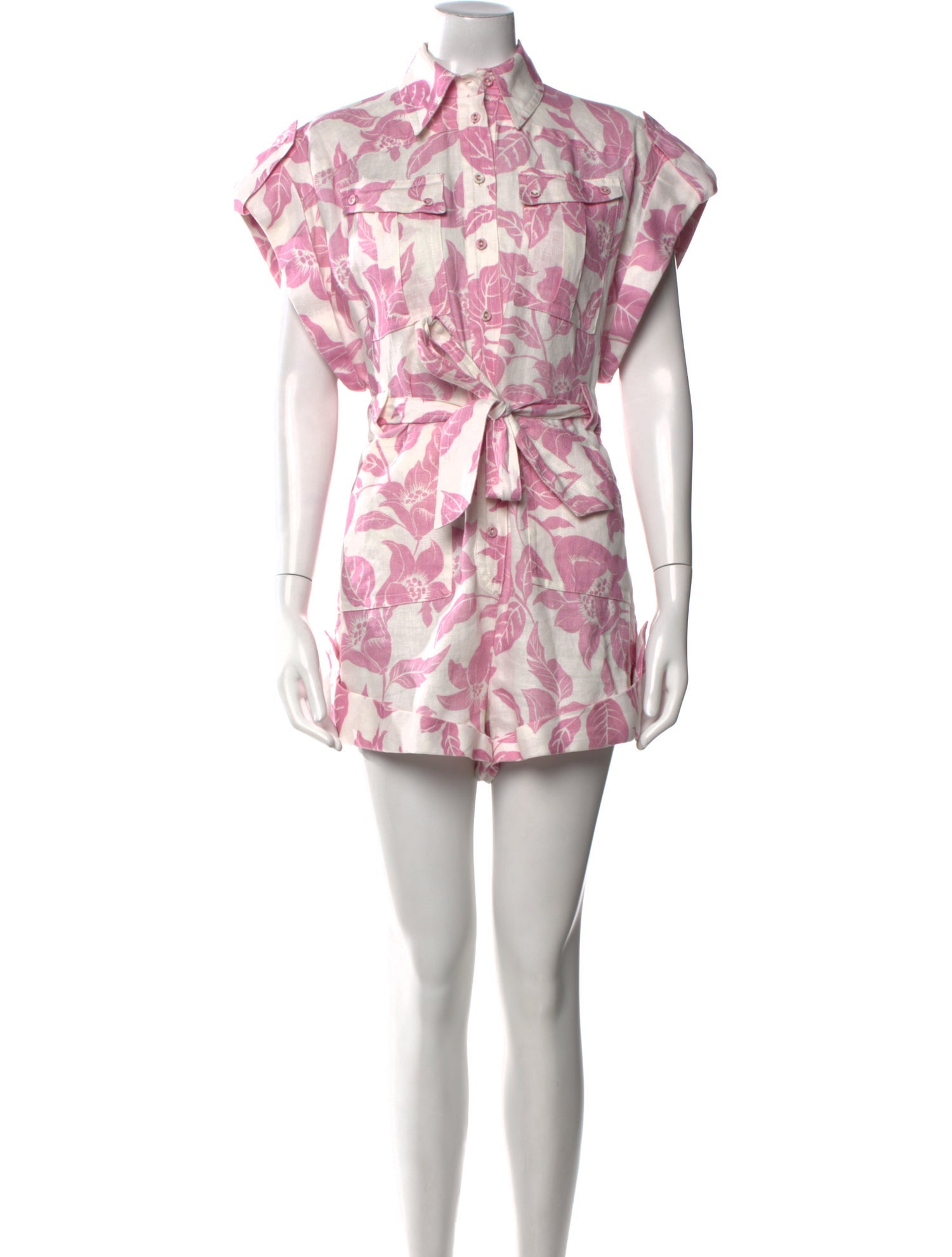 Zimmermann Linen Floral Print Romper
