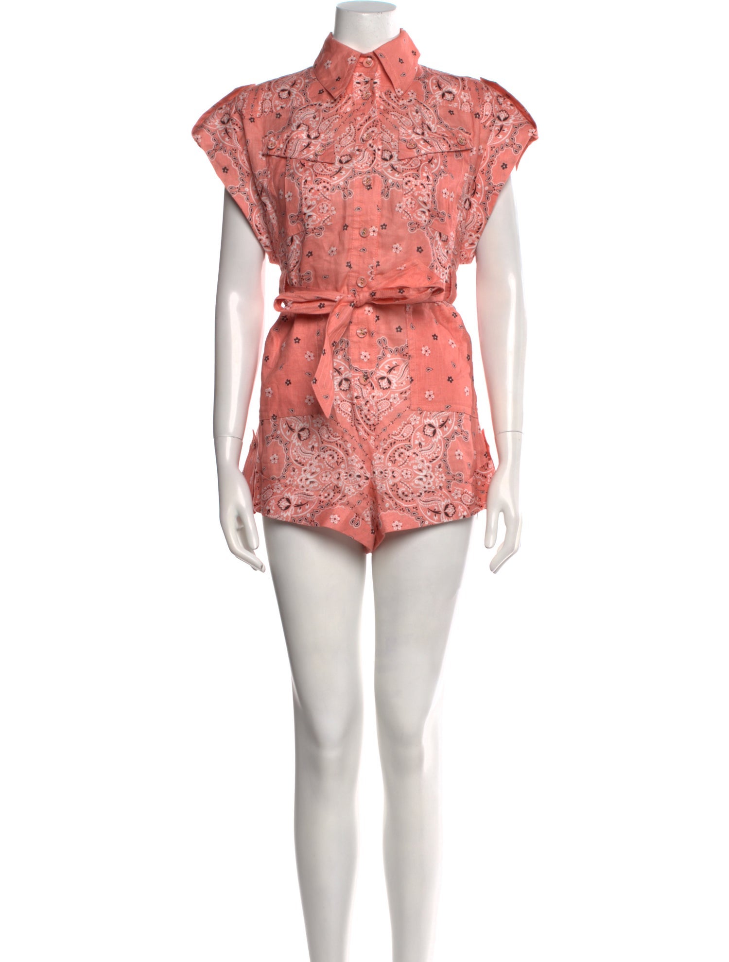 Zimmermann Linen Paisley Print Romper