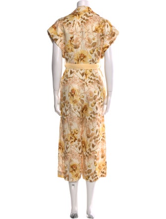 Zimmermann Linen Floral Print Jumpsuit