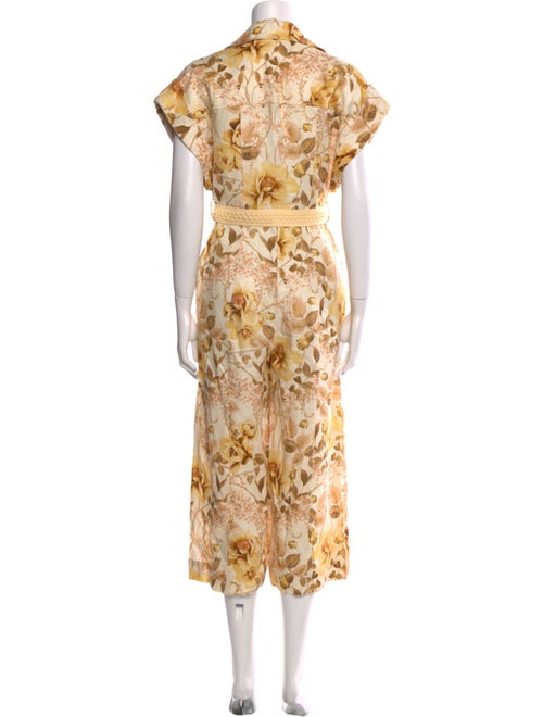 Zimmermann Linen Floral Print Jumpsuit