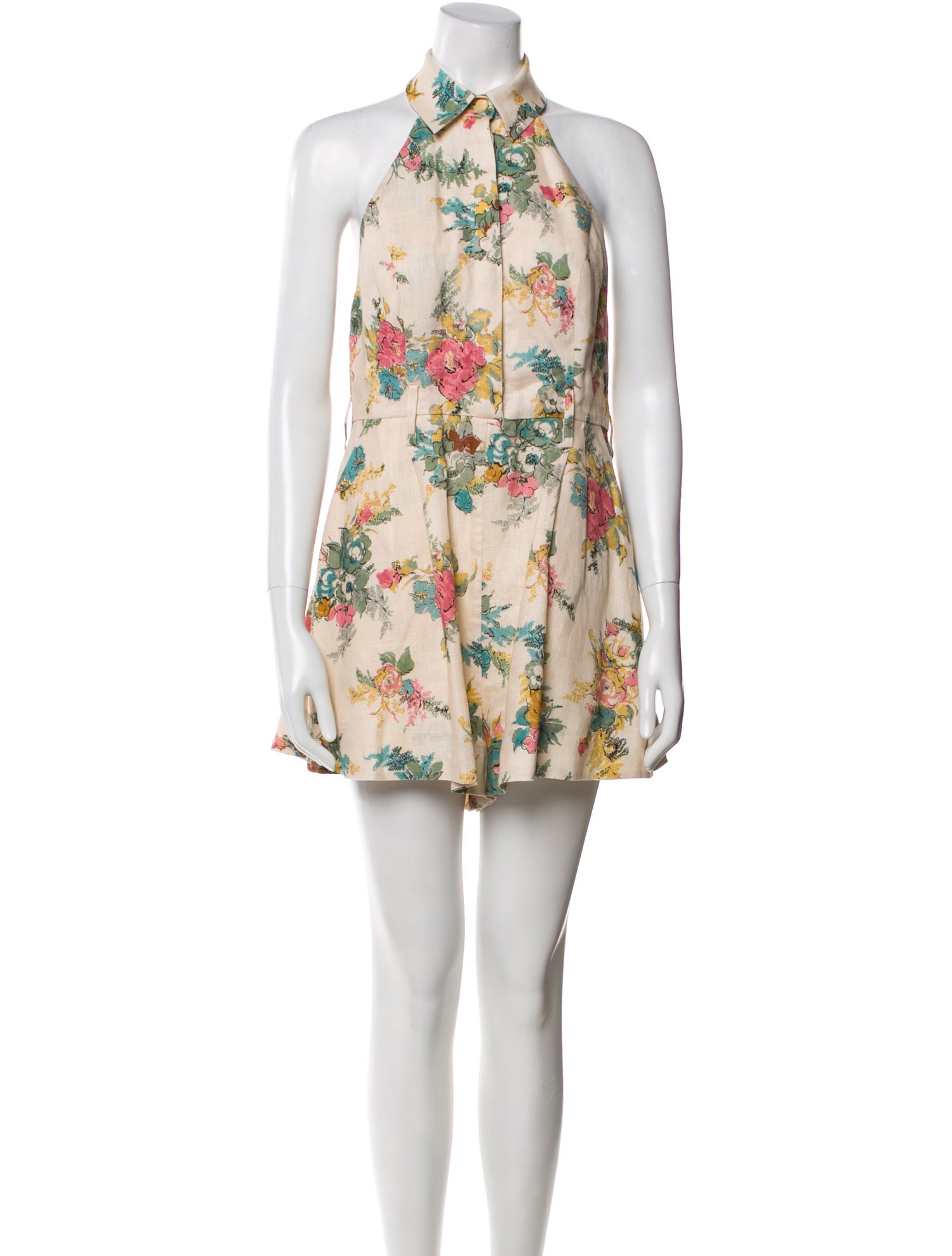 Zimmermann Linen Floral Print Romper