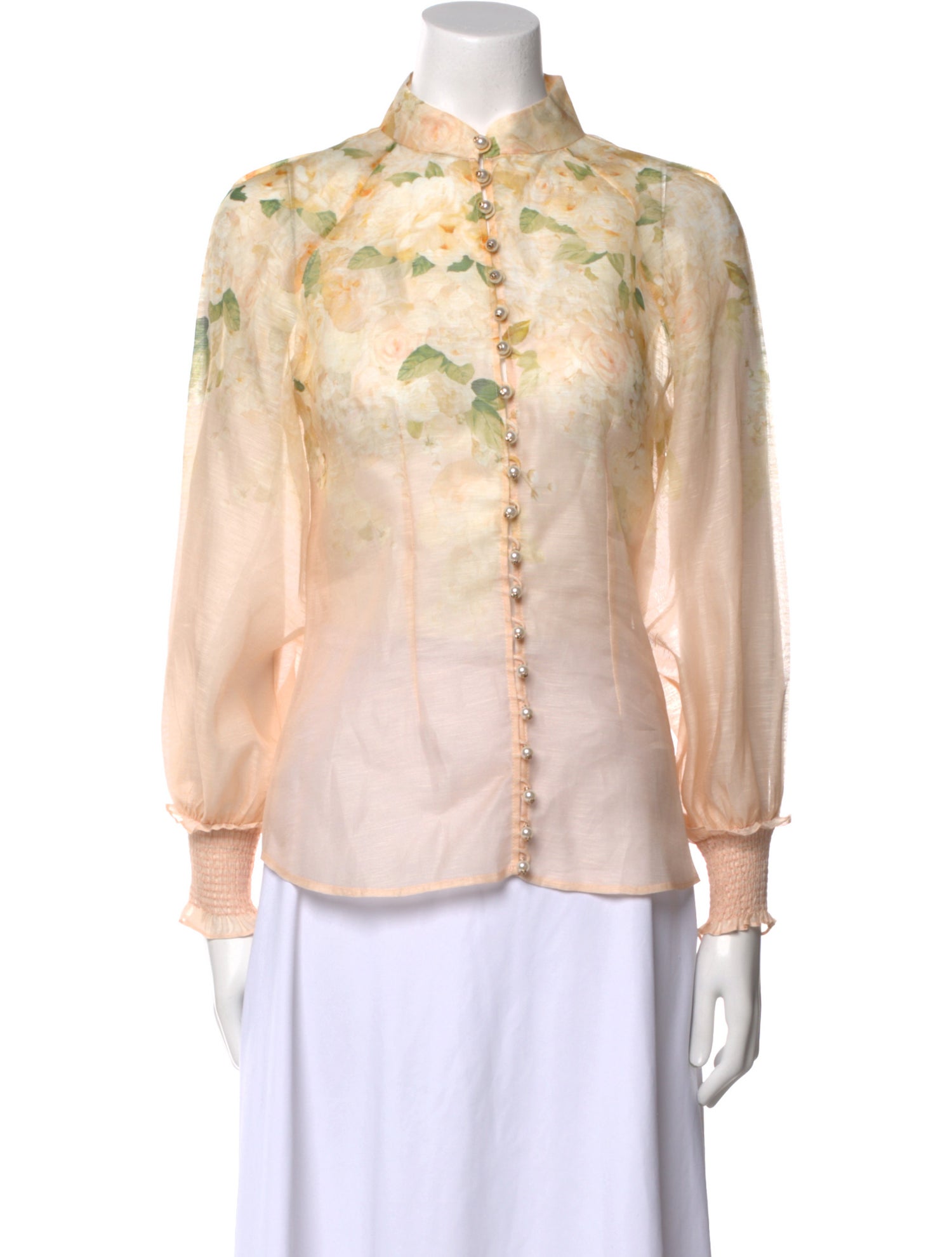 Zimmermann Linen Long Sleeve Button-Up Top