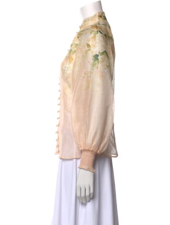Zimmermann Linen Long Sleeve Button-Up Top