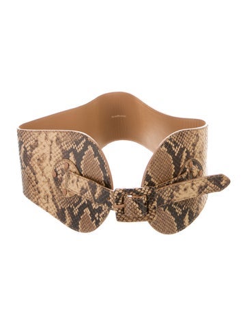 Zimmermann Belts Wide Embossed Leather Waist Belt L