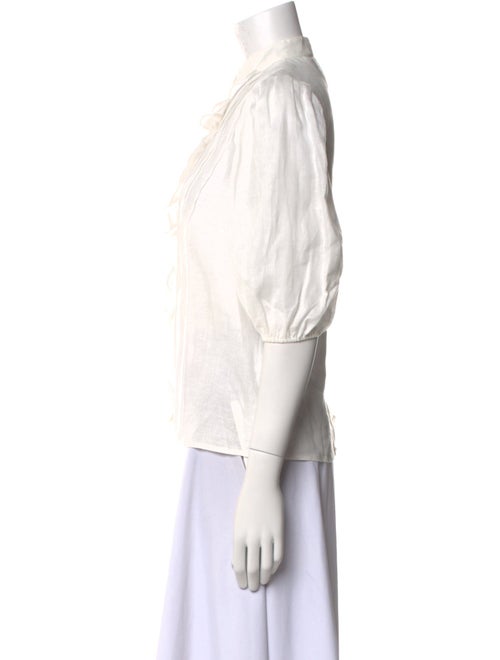 Zimmermann Linen Three-Quarter Sleeve Button-Up Top