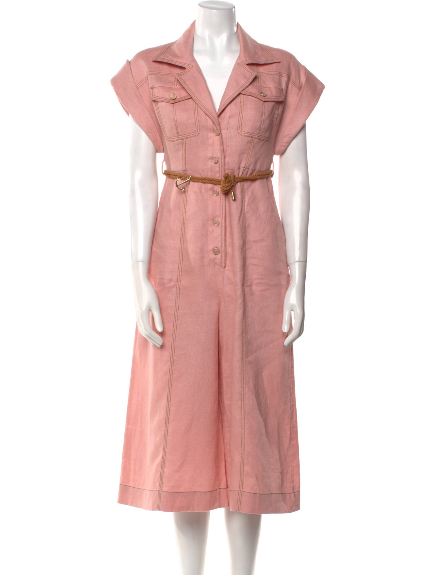 Zimmermann Linen V-Neck Jumpsuit