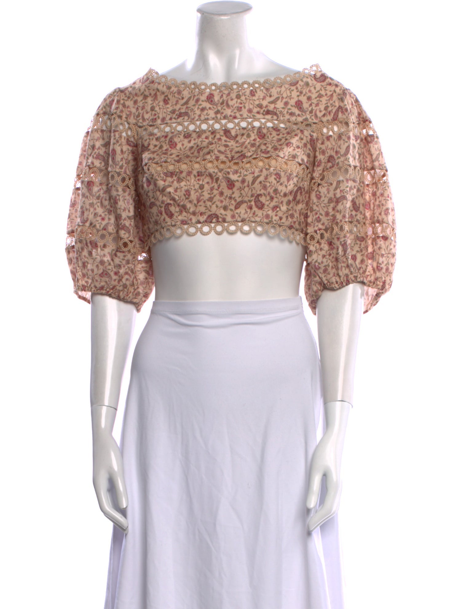 Zimmermann Linen Bateau Neckline Crop Top
