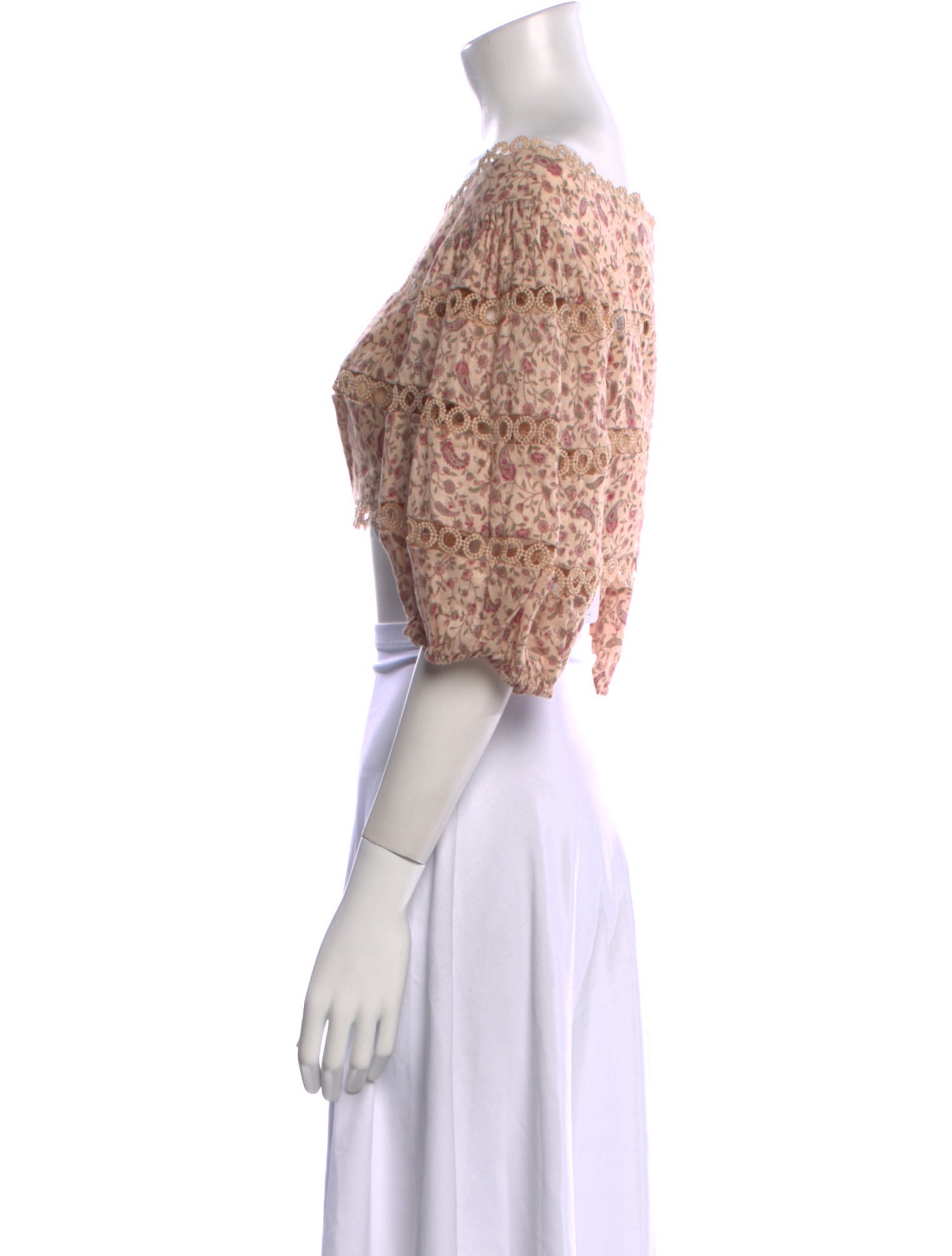 Zimmermann Linen Bateau Neckline Crop Top