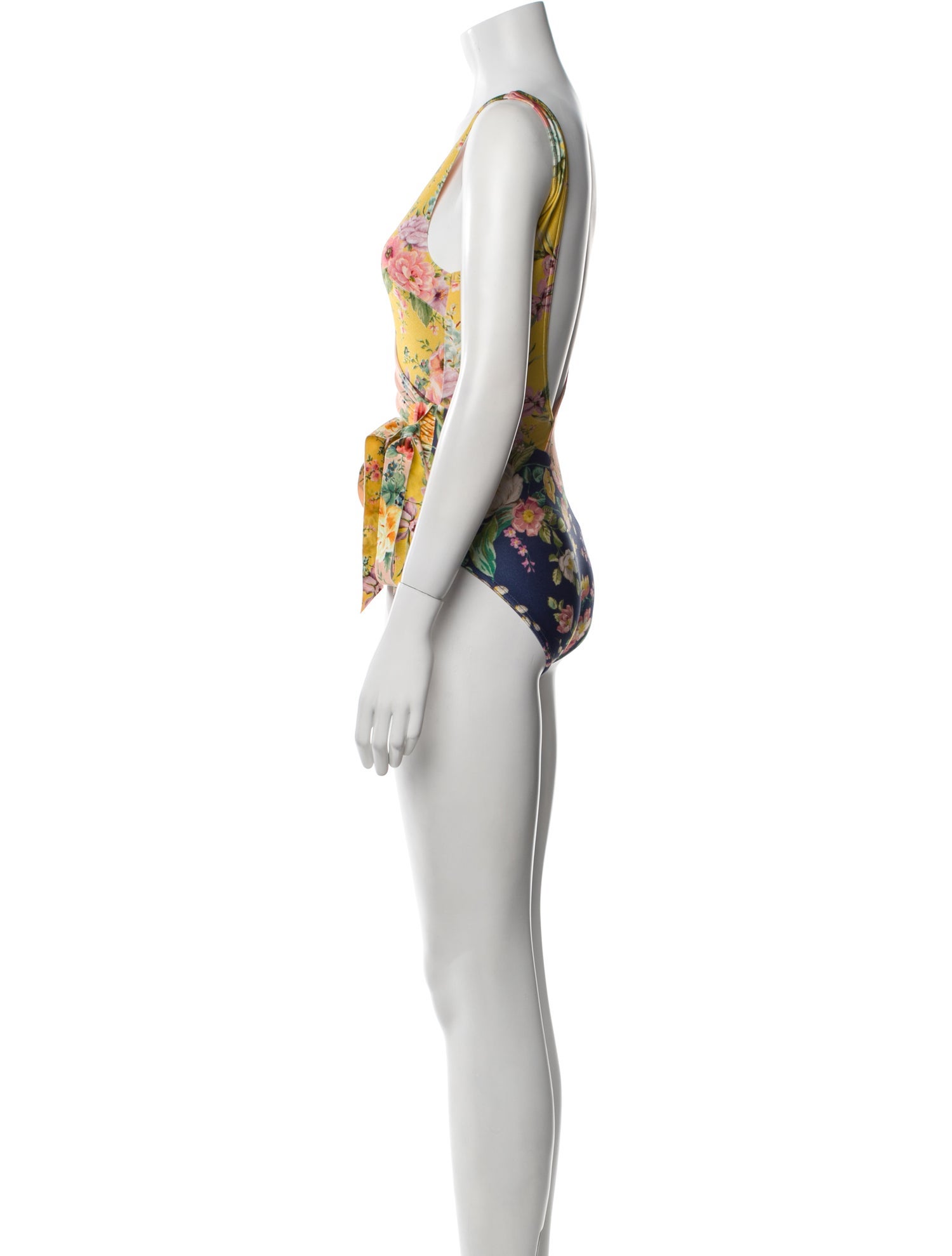 Zimmermann Floral Print Bow Accents One-Piece