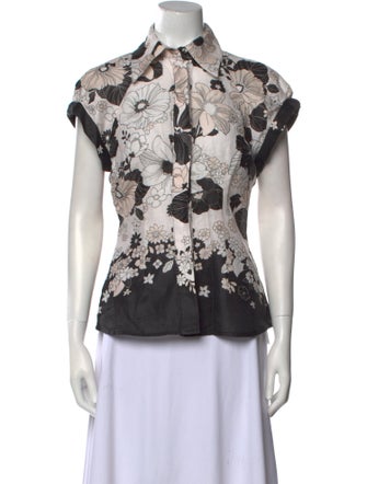 Zimmermann Linen Printed Button-Up Top