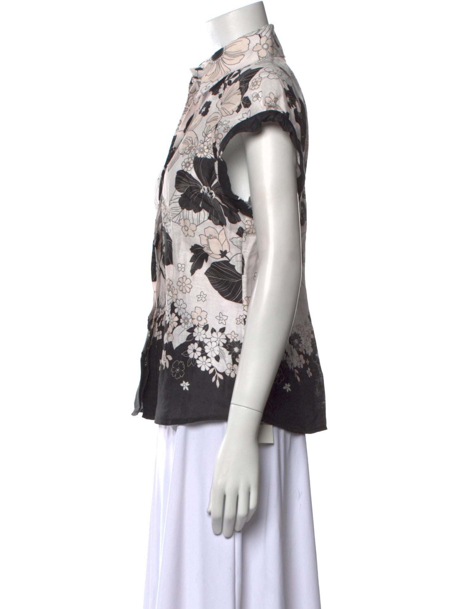 Zimmermann Linen Printed Button-Up Top