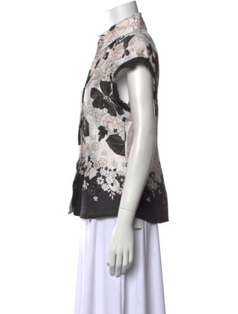 Zimmermann Linen Printed Button-Up Top
