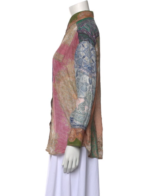 Zimmermann Silk Paisley Print Button-Up Top