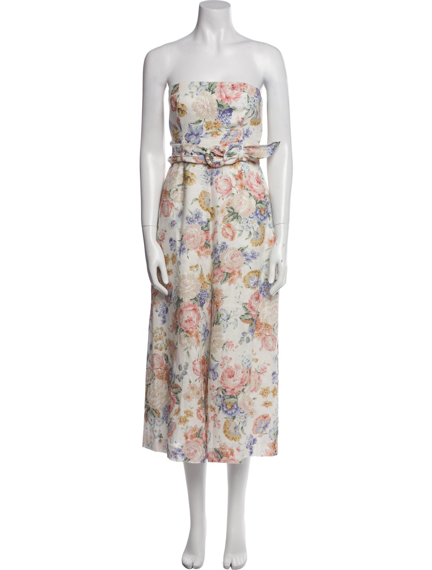 Zimmermann Linen Floral Print Jumpsuit