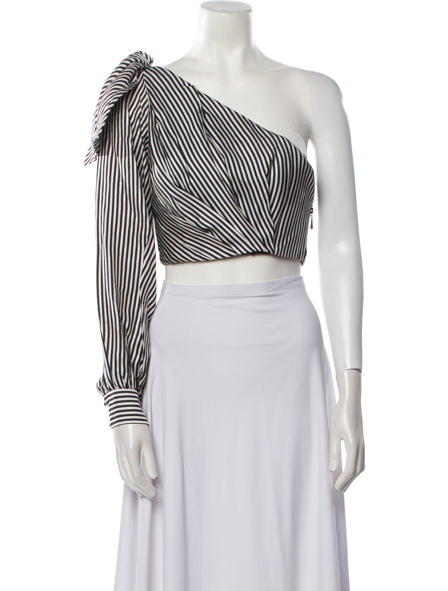 Zimmermann Striped One-Shoulder Crop Top