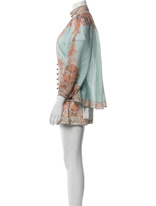 Zimmermann Paisley Print Beaded Accents Short Set