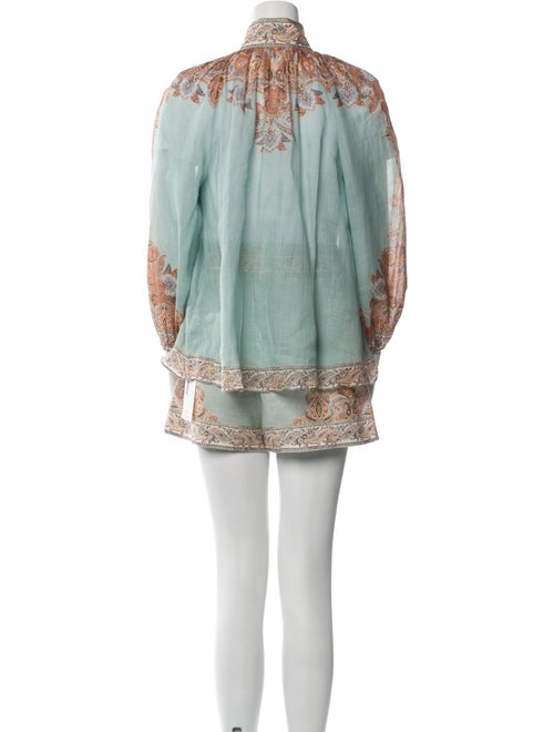 Zimmermann Paisley Print Beaded Accents Short Set