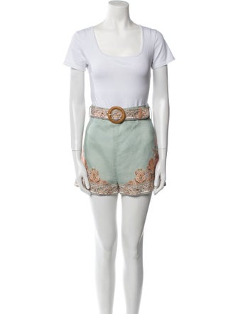 Zimmermann Paisley Print Beaded Accents Short Set