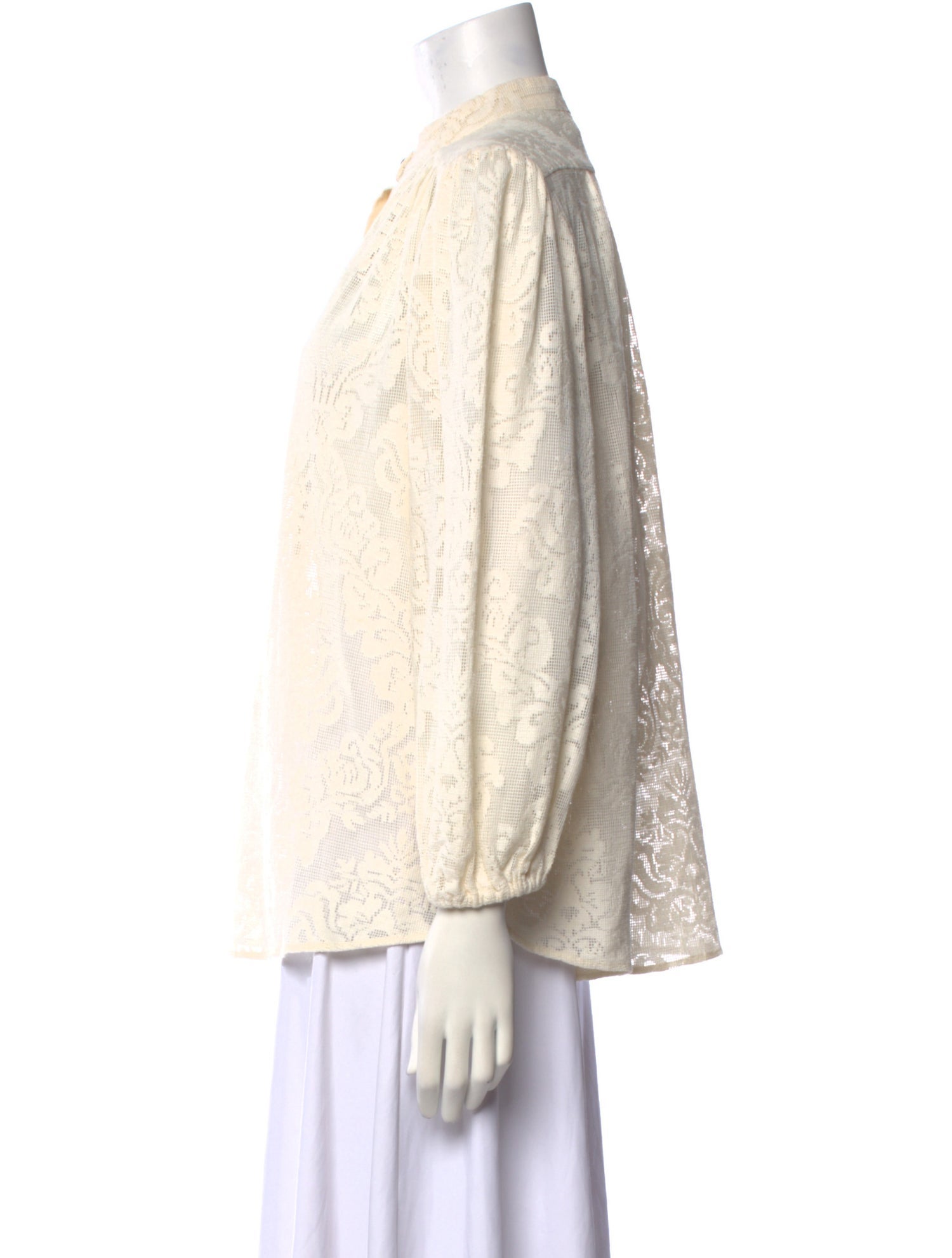 Zimmermann Mock Neck Long Sleeve Blouse