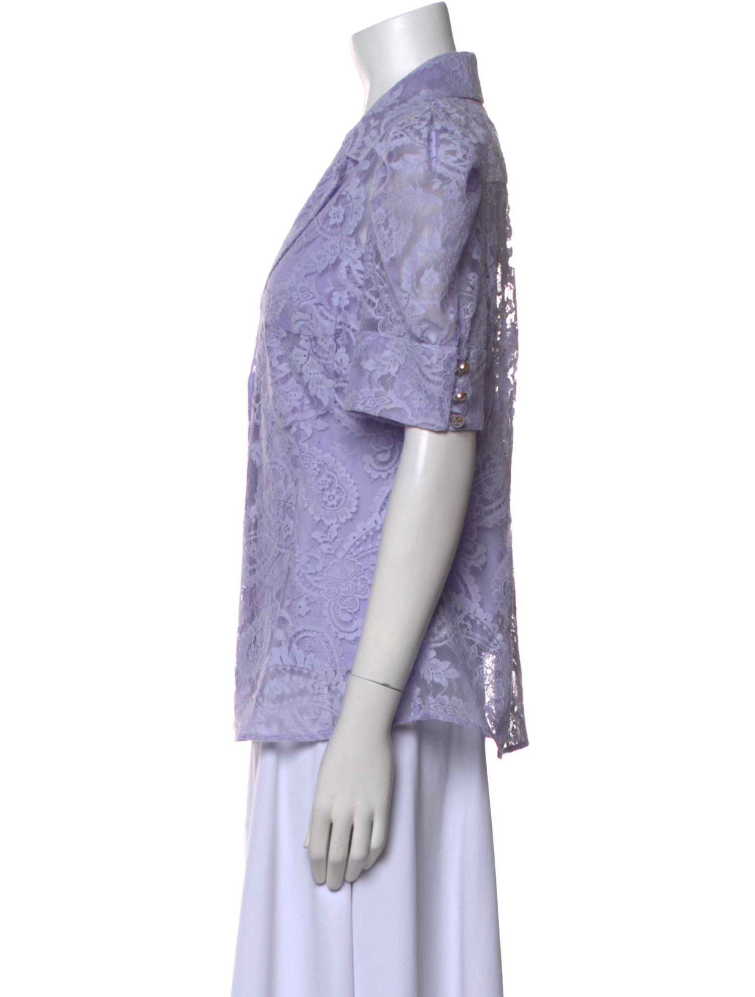 Zimmermann V-Neck Short Sleeve Button-Up Top