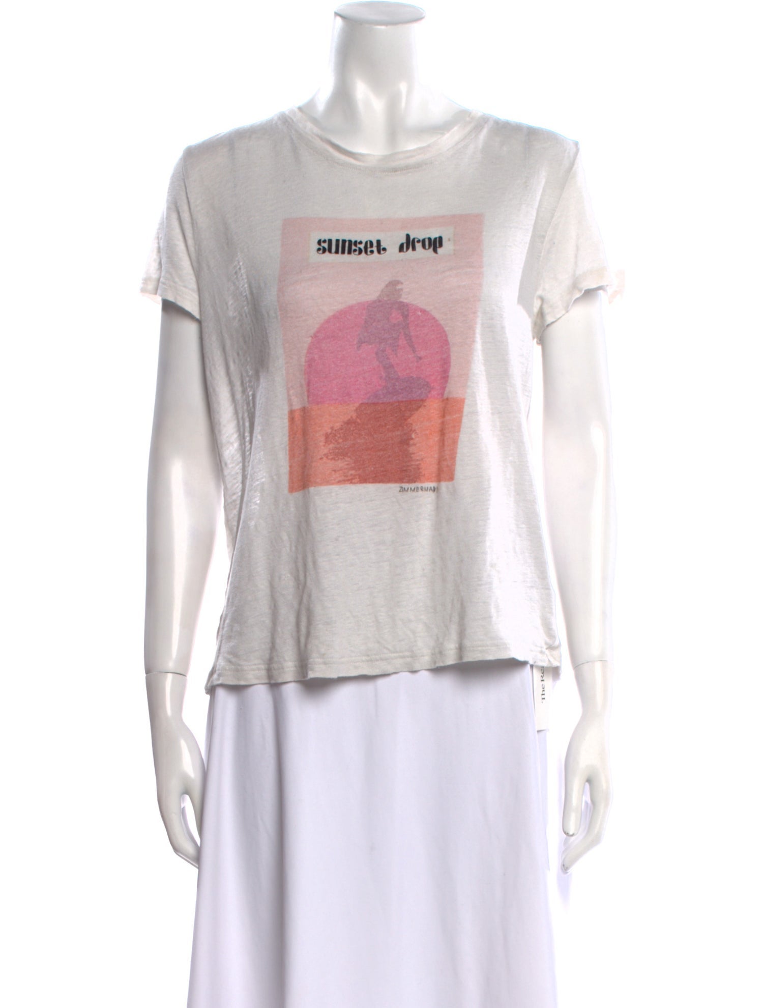 Zimmermann Linen Graphic Print T-Shirt