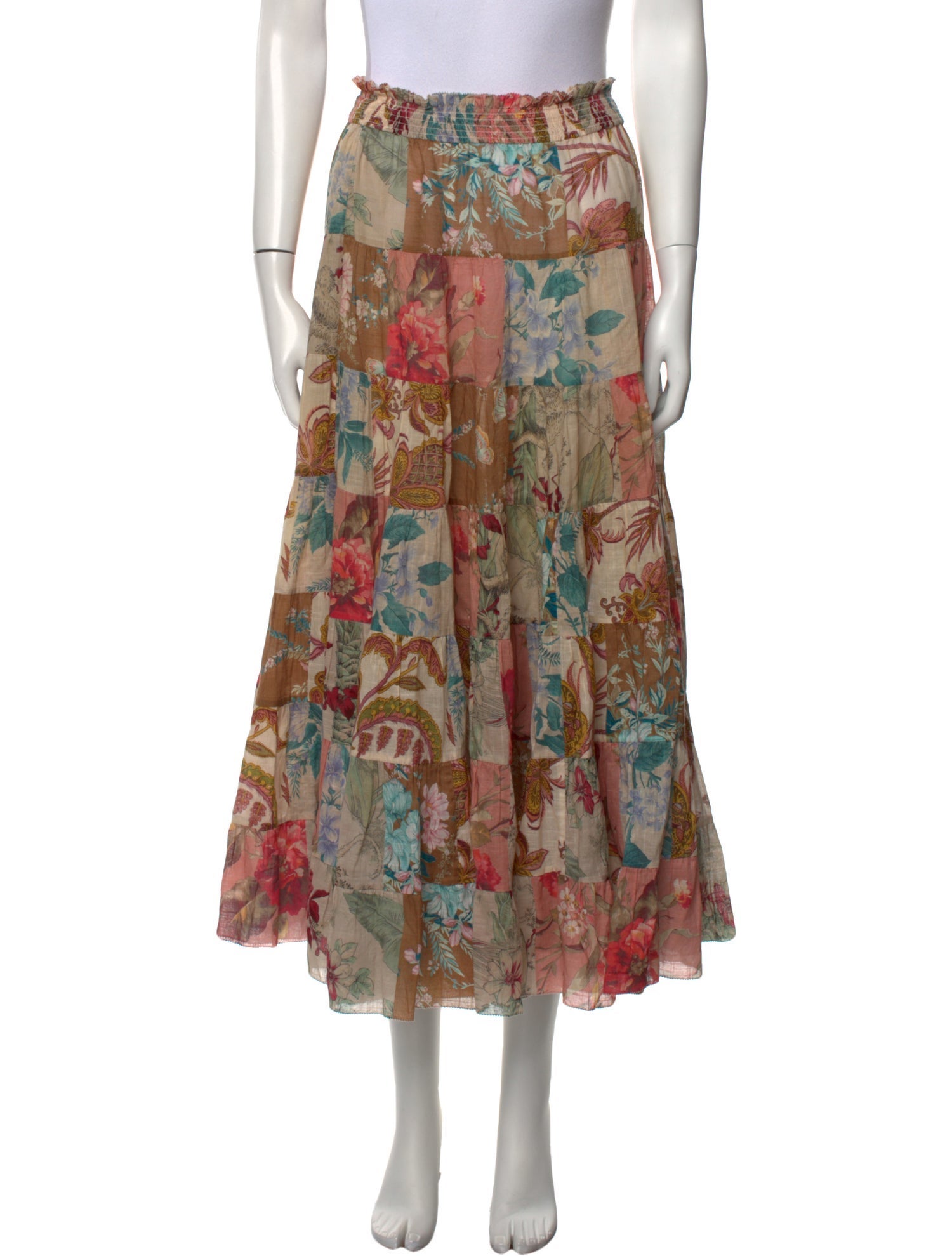 Zimmermann Floral Print Midi Length Skirt