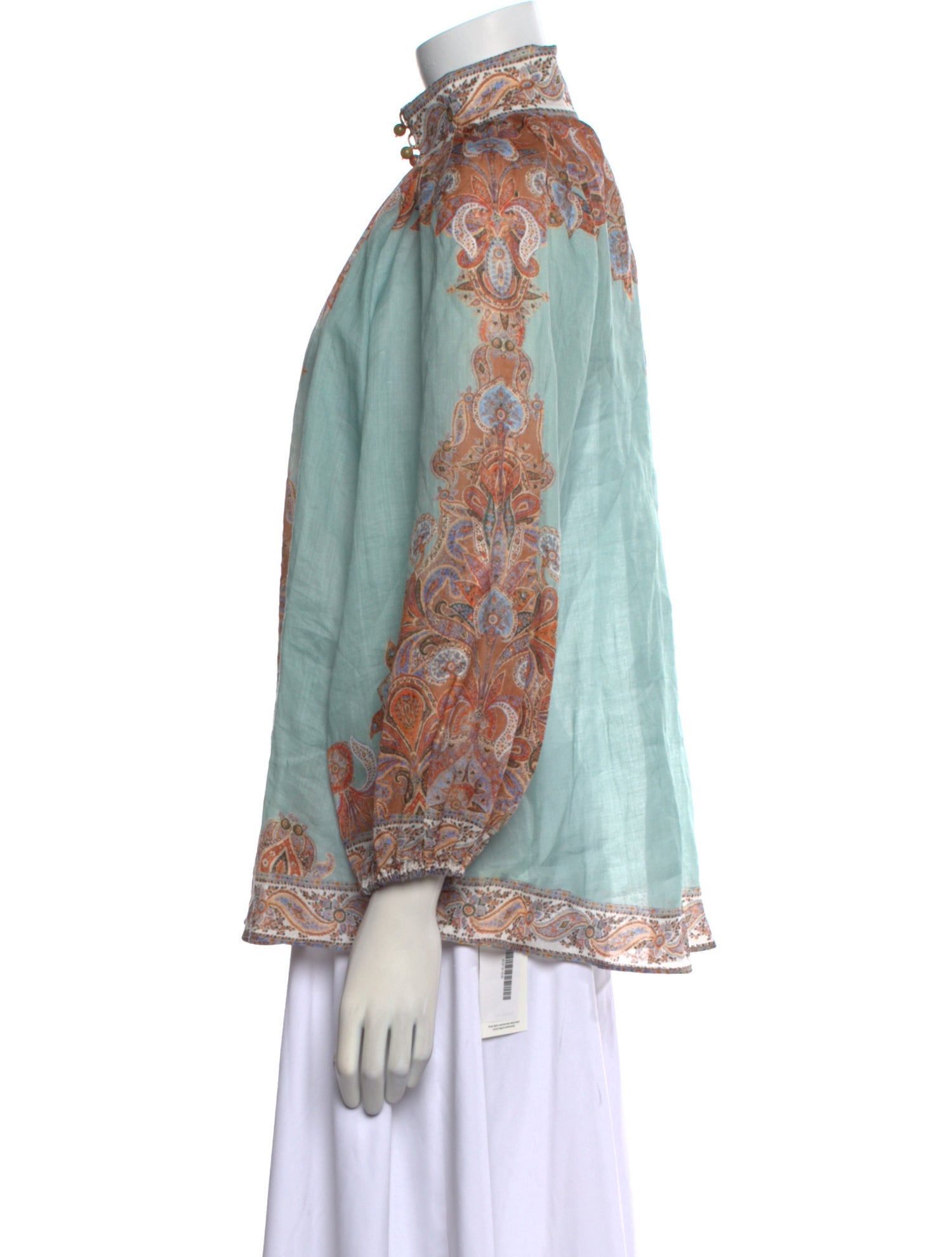Zimmermann Printed Mock Neck Blouse w/ Tags